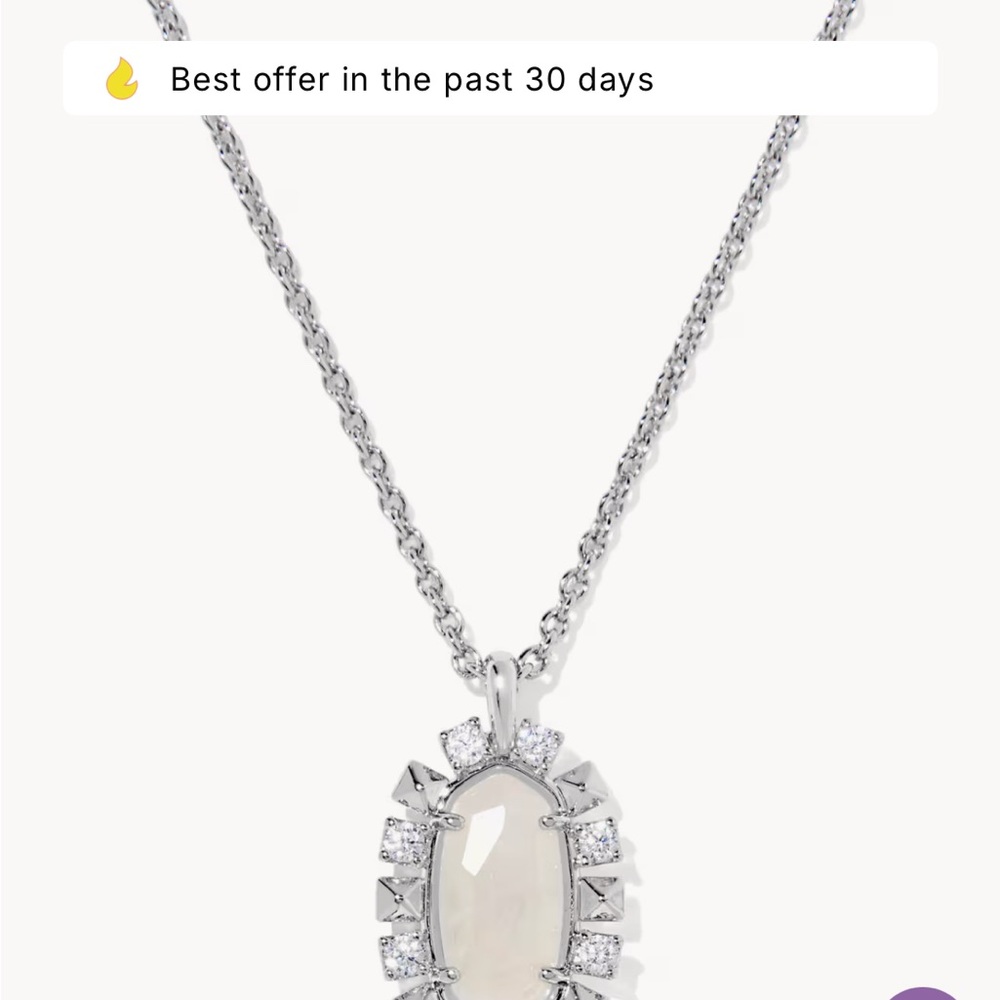 Kendra Scott Shanley Silver short pendant Necklace NWT